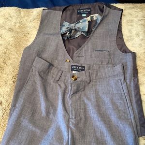 3 piece boys blue vest suit